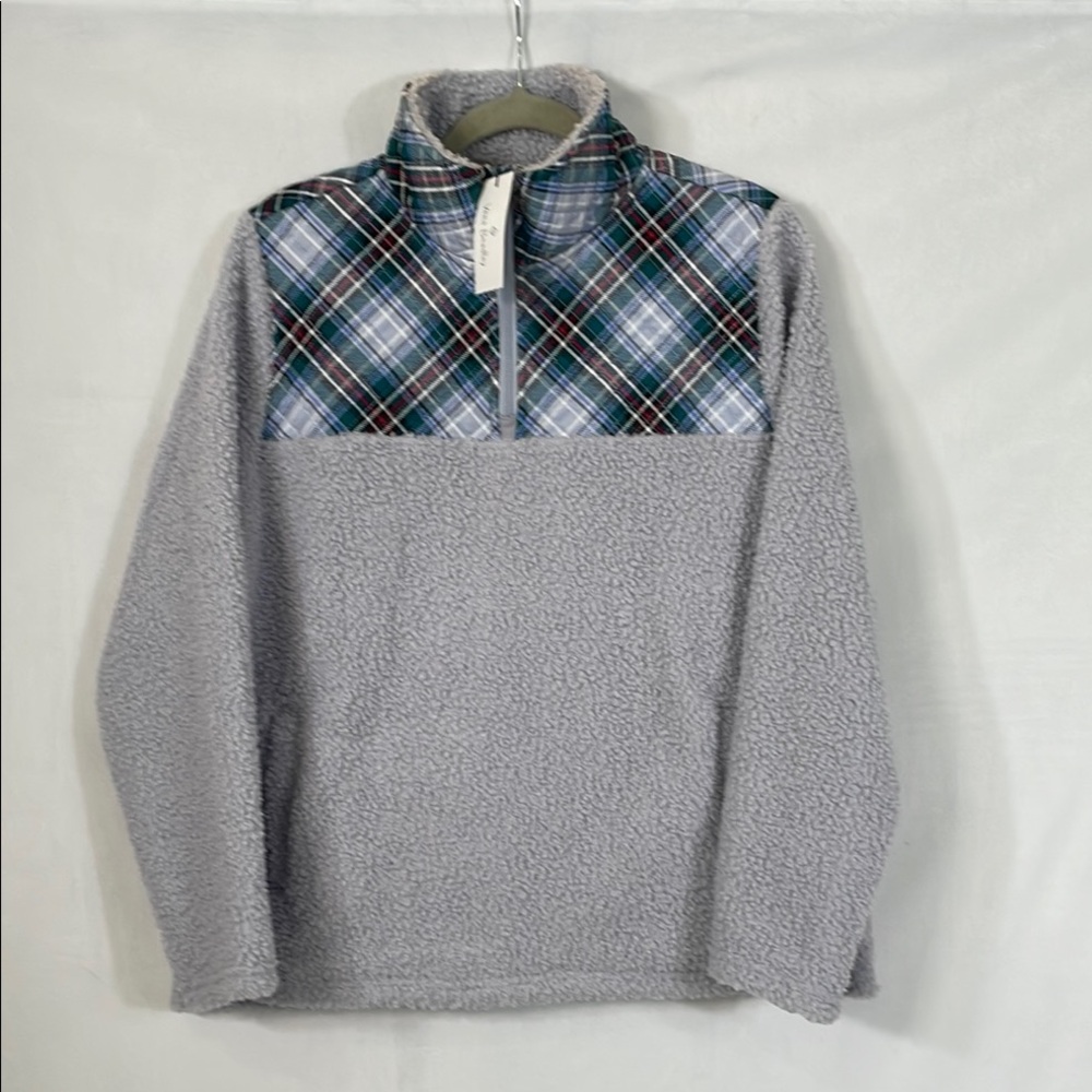 NWT Vera Bradley Sherpa 3/4 Zip Sherpa Jacket Pull Over Plaid
